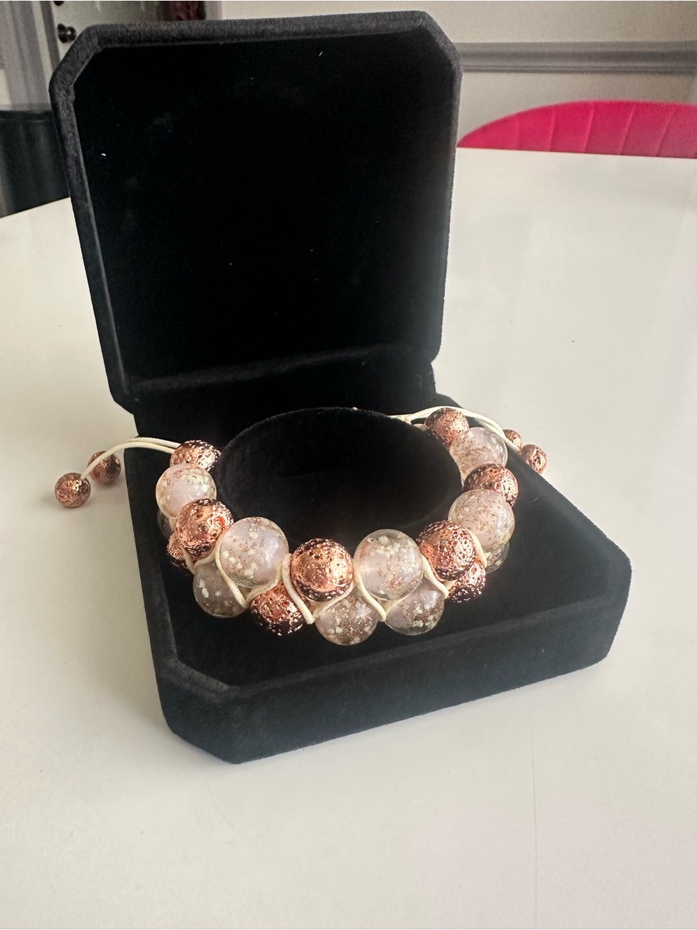 Elegant Rose Gold and Pearl Bead Wrap Bracelet - Women's Jewelry
